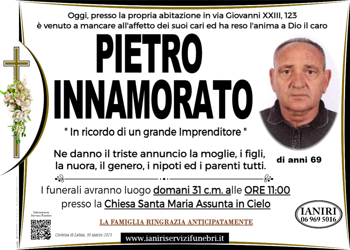 Pietro Innamorato | IANIRI Servizi Funebri e Cimiteriali dal 1935 ...
